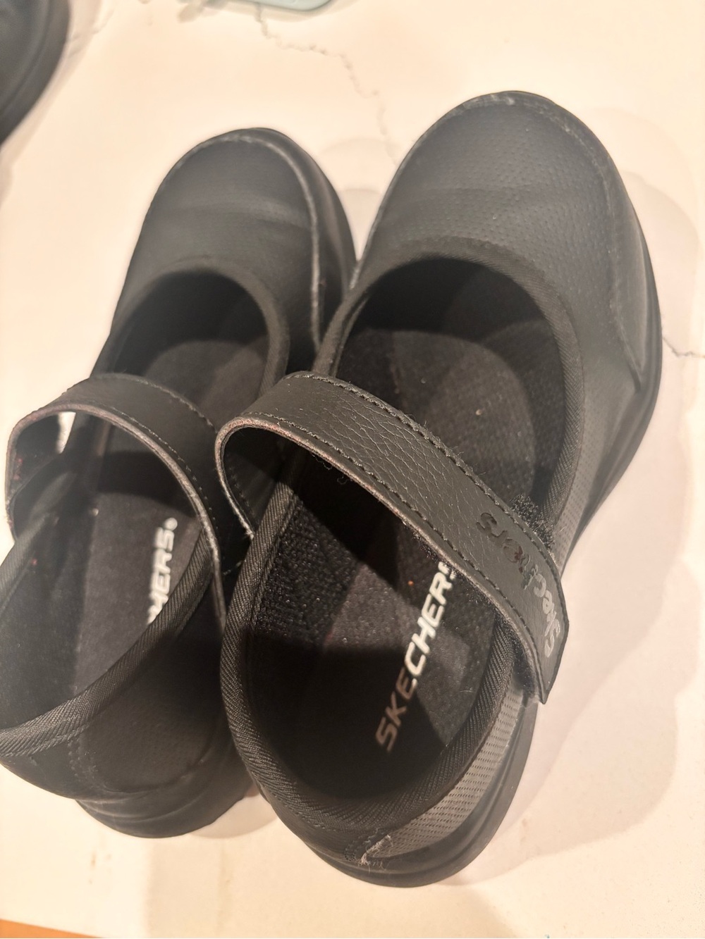 Skechers Girls Black Mary Jane Strap Shoes